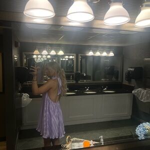 Purple and White Striped Dress